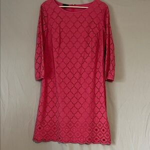 Talbots 3/4 length Sleeve Coral Eyelet tunic Dress